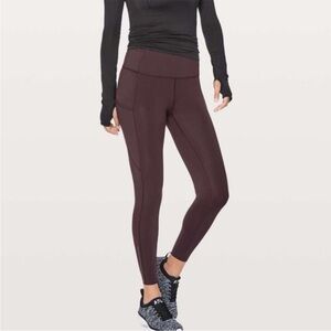 Lululemon fast and free leggings size 8. Purple. 25” length